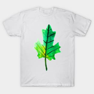 Watercolor Green-Yellow Leaf T-Shirt